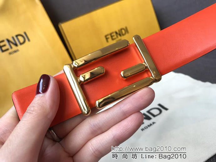 FENDI芬迪 實物拍攝 最新爆款 柔軟小牛皮皮帶 雙F標誌 BAGUETTE系列 時尚百搭款女款皮帶  xfp1297